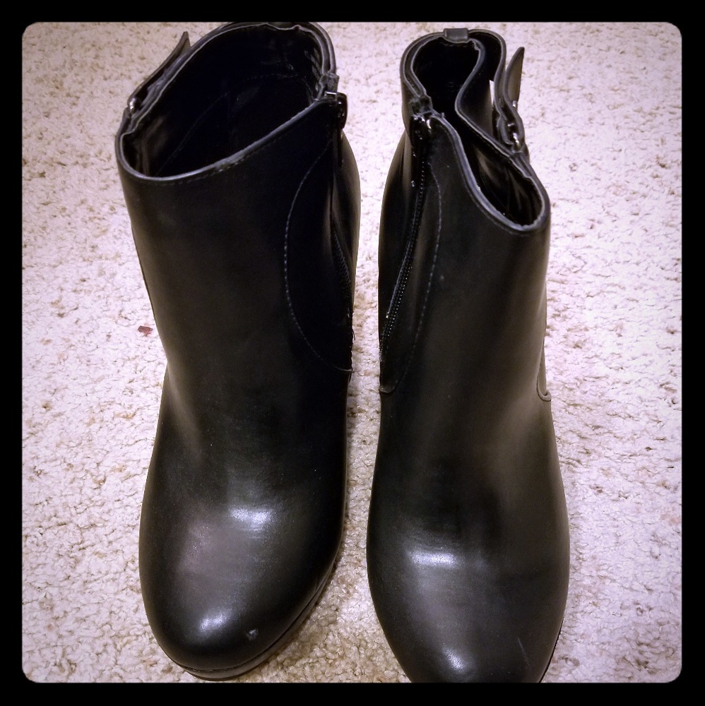 Closed toe wedge booties